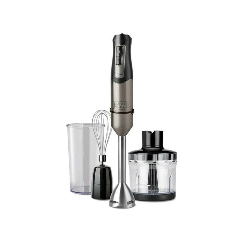 Multifunktions-Stabmixer mit Zubehör Black & Decker ES9160140B Schwarz Grau Silber 1200 W