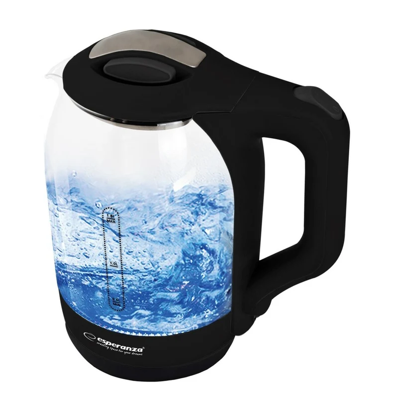 Wasserkocher Esperanza EKK025K Schwarz Mehrfarbig Glas Kunststoff 1500 W 1,7 L