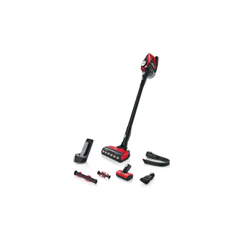 Stabstaubsauger BOSCH BBS8214PET Schwarz/Rot