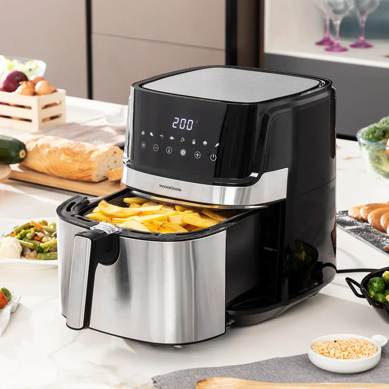 Luftfritteuse InnovaGoods Fryinn Pro 5500 Schwarz 1700 W 5,5 L Edelstahl