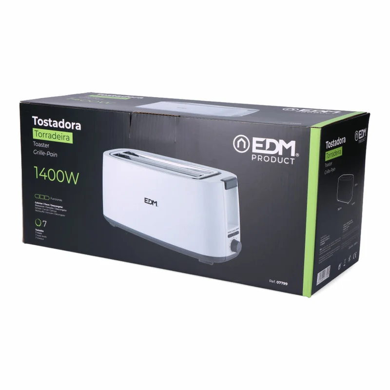 Toaster EDM 07799 Weiß Design 1400 W Doppelschlitz