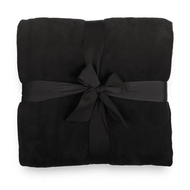 WohndeckeKuscheldecke aus weichem Coral Fleece - 220 x 240 cm - schwarz
