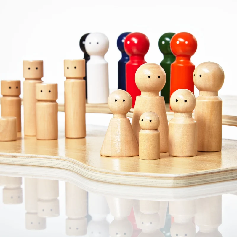 Familienaufstellung Familienbrett Systembrett Set aus Holz - 32 Teile