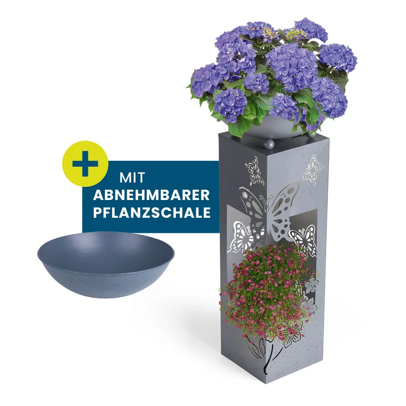 LED Pflanzsäule in 3D Beton-Optik