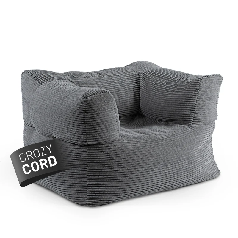 Modularer Sessel aus der LUMALAND Cord-Reihe - 400 L - 96 x 72 x 70 cm - Grau