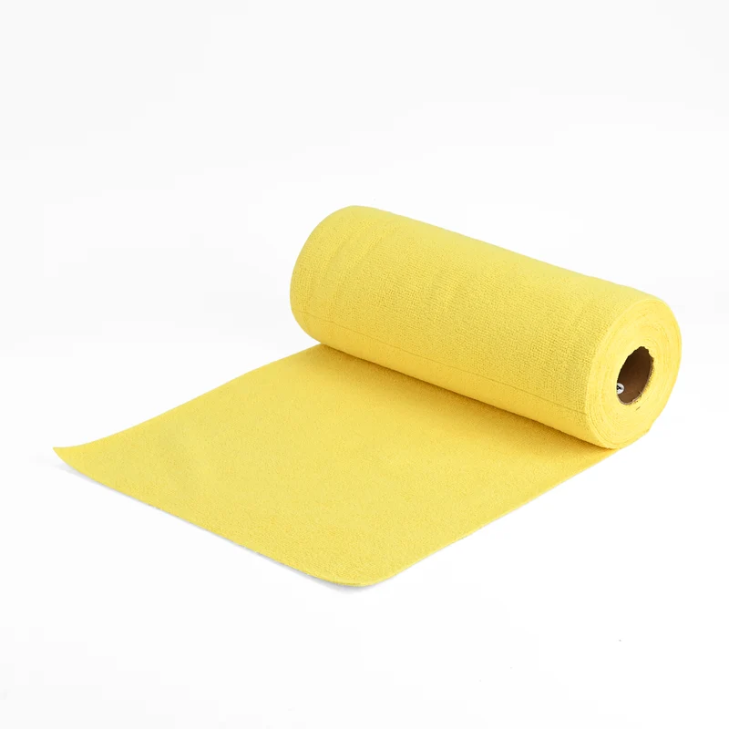 Wiederverwendbare Abreiß-Mikrofaser-Handtuchrolle - 30x30cm, 30 Tücher/Rolle, 180gsm, Gelb