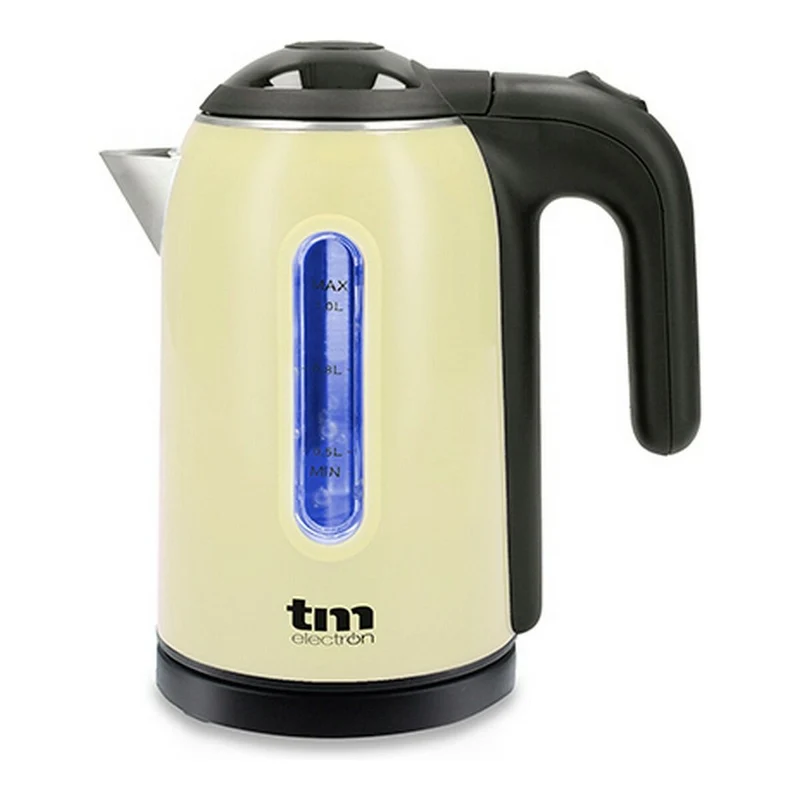 Wasserkocher mit LED-Licht TM Electron Edelstahl Creme