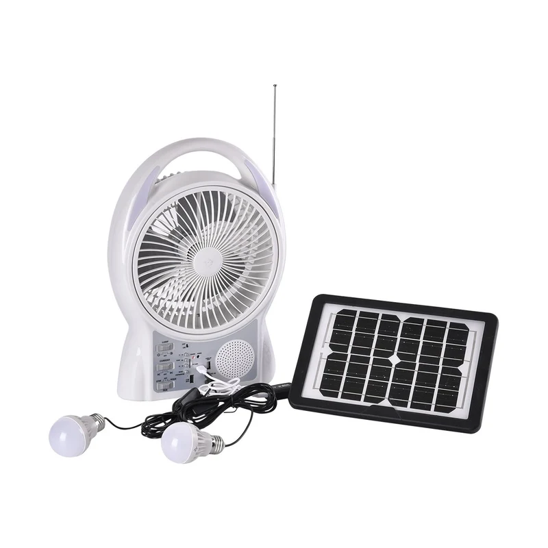 Tragbarer Mini-Solarventilator, Eingebauter 5500MAH Lithium-Akku, weiß