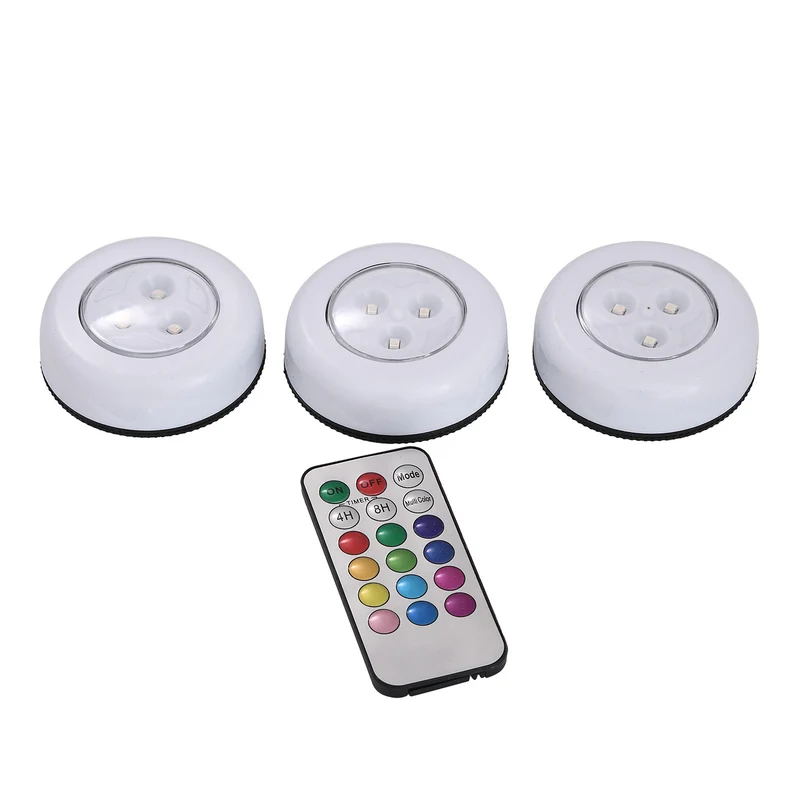 3er Set kabellose mehrfarbige LED-Licht mit Fernbedienung