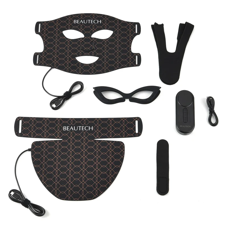 BEAUTECH Gesichts und Dekolleté maske, LED Lichttherapie, Schwarz