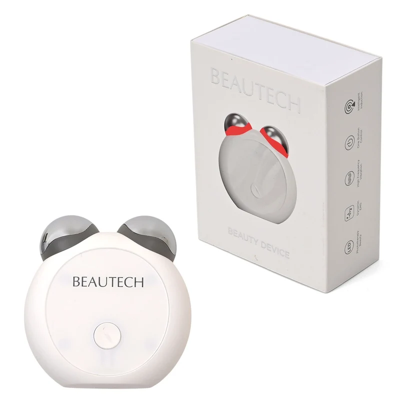 BEAUTECH - Mini-Gesichtsmassager, EMS-Technologie, PC-Material, 27.7x47x177 mm, Weiß Matt