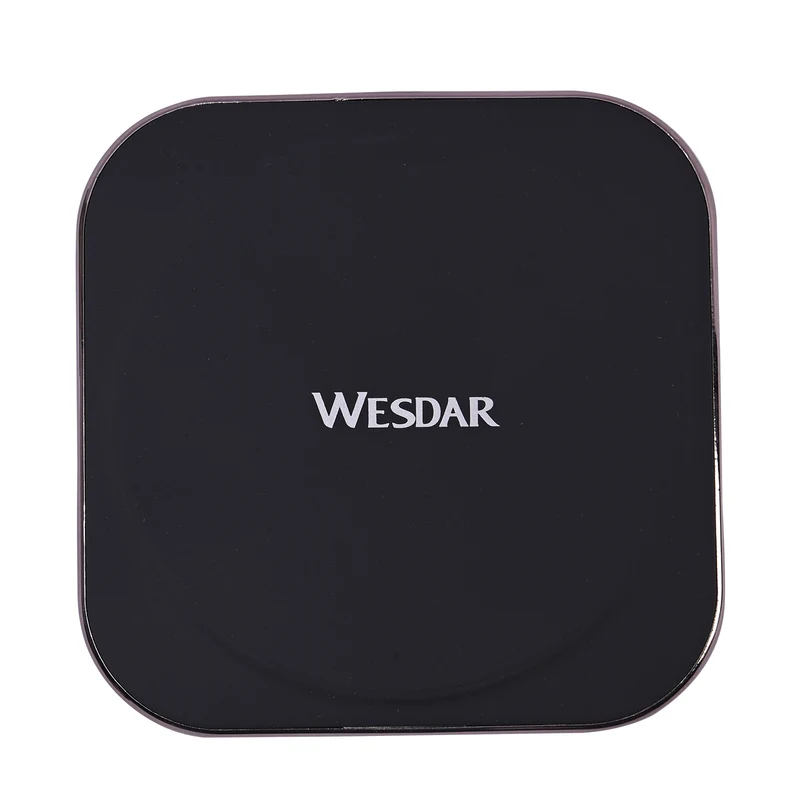 WESDAR superschlankes kabelloses Schnellladegerät, Größe 10x10x1 cm, Schwarz