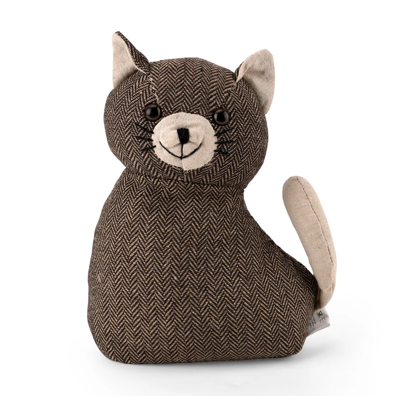 Cat Door stopper AProduct size:15*18*10CM Packing:1PC/opp bag+sticker Function: Damage-Free for Doors Anti-Slam & Lockout Protection Pinch-Free Safety Color:Dark Brown Material:Polyester+sand Product size:15*18**10cm